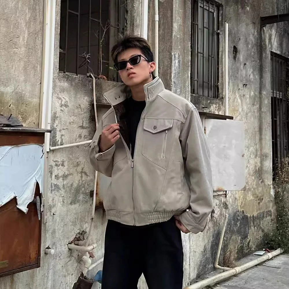 LIGGICC“蛇年座山蟒”雕重磅16安帆布短款春秋季男夹克外套棉服潮