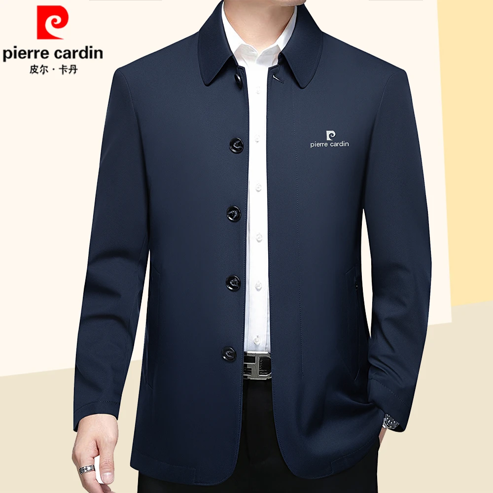 皮尔卡丹行政夹克男2025秋季新款中年男士商务休闲翻领春秋外套