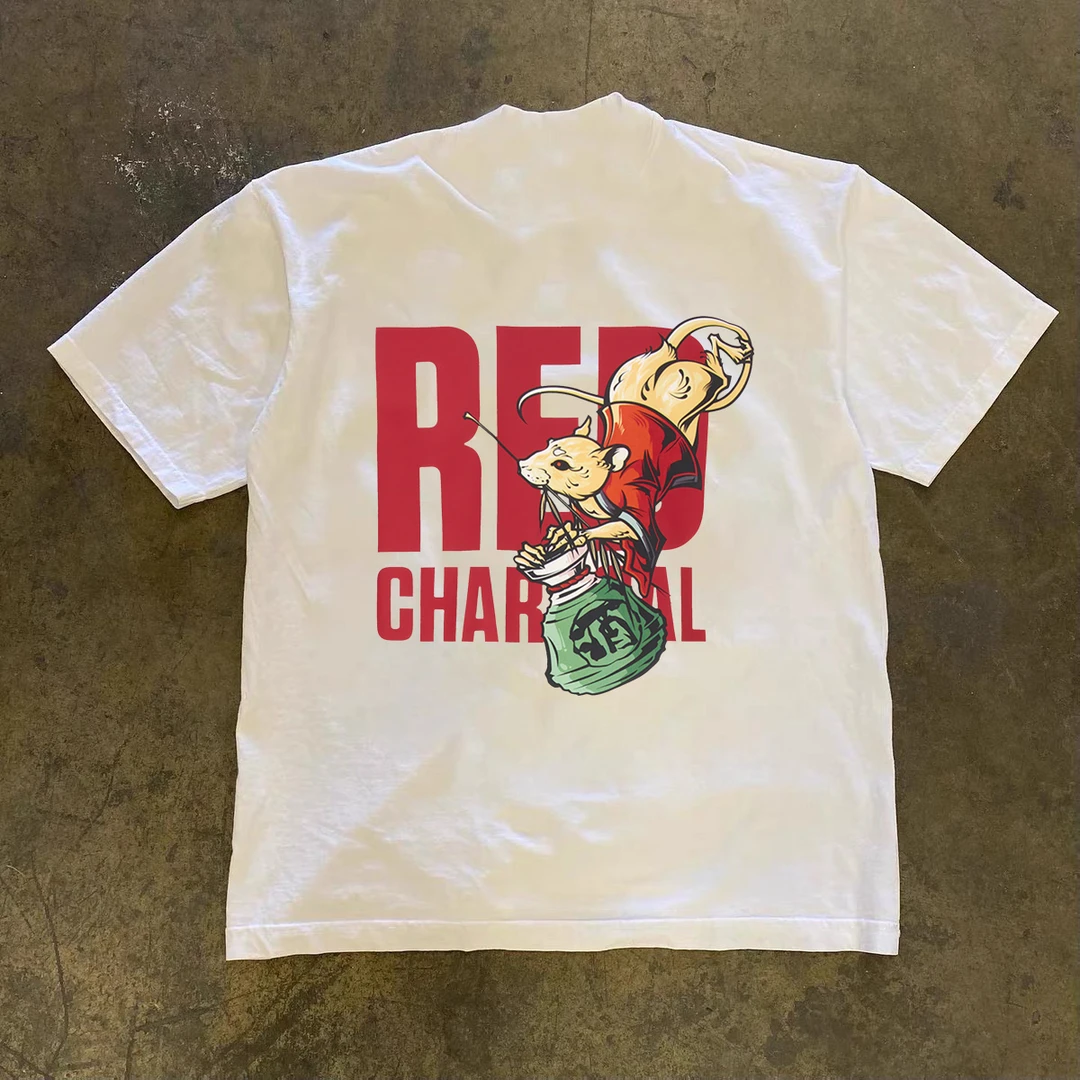 港风短袖T恤男2025年夏季字母印花圆领衫百搭ins潮牌复古美式体恤