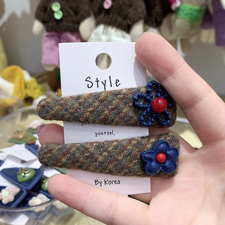 布艺非金属泡菜蓝色小花拜拜