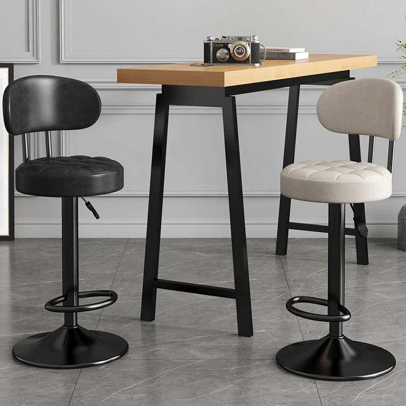 家用商用收银前台转椅吧凳靠背椅子可升降吧台椅子高脚蹬子酒吧椅