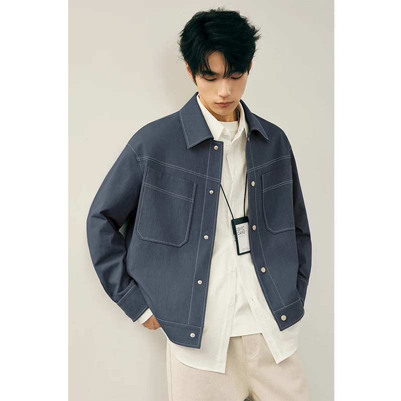 辑明线肌理感男士工装夹克新款春秋款高级感休闲男款外套潮25801