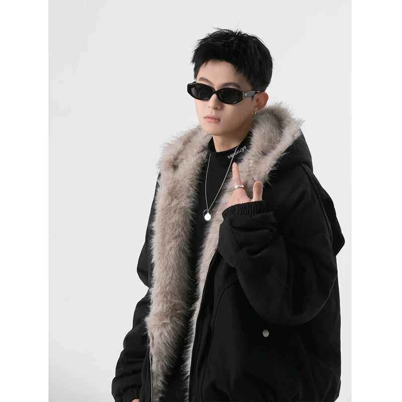 美式座山雕棉服外套男士2025秋冬季vintage毛领痞帅高街休闲棉衣