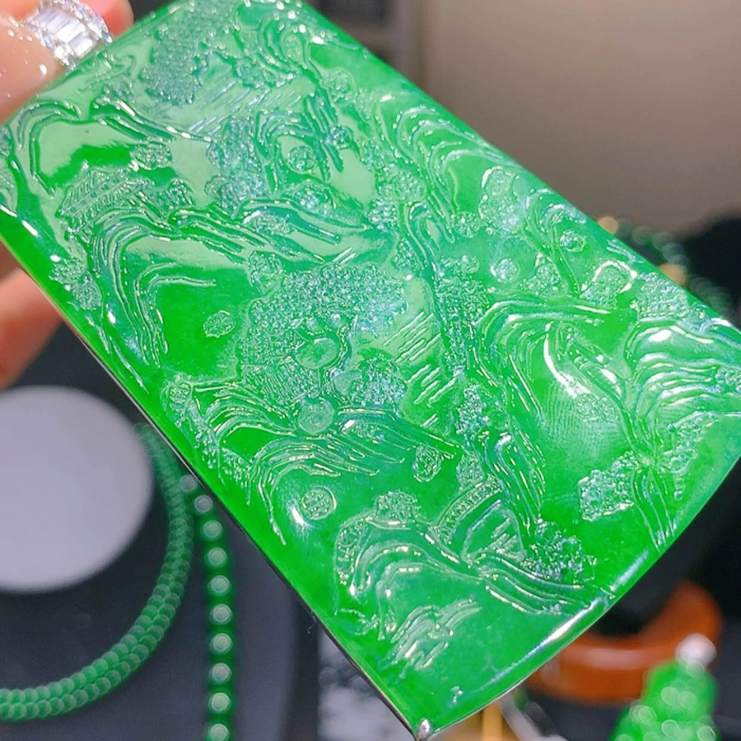 【闪购商品】翡翠颈饰银S925镶嵌4柒姐