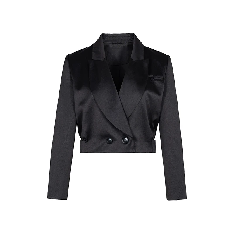 【丽公主】商场同款春秋新品缎面肌理短款收腰外套N012A41354