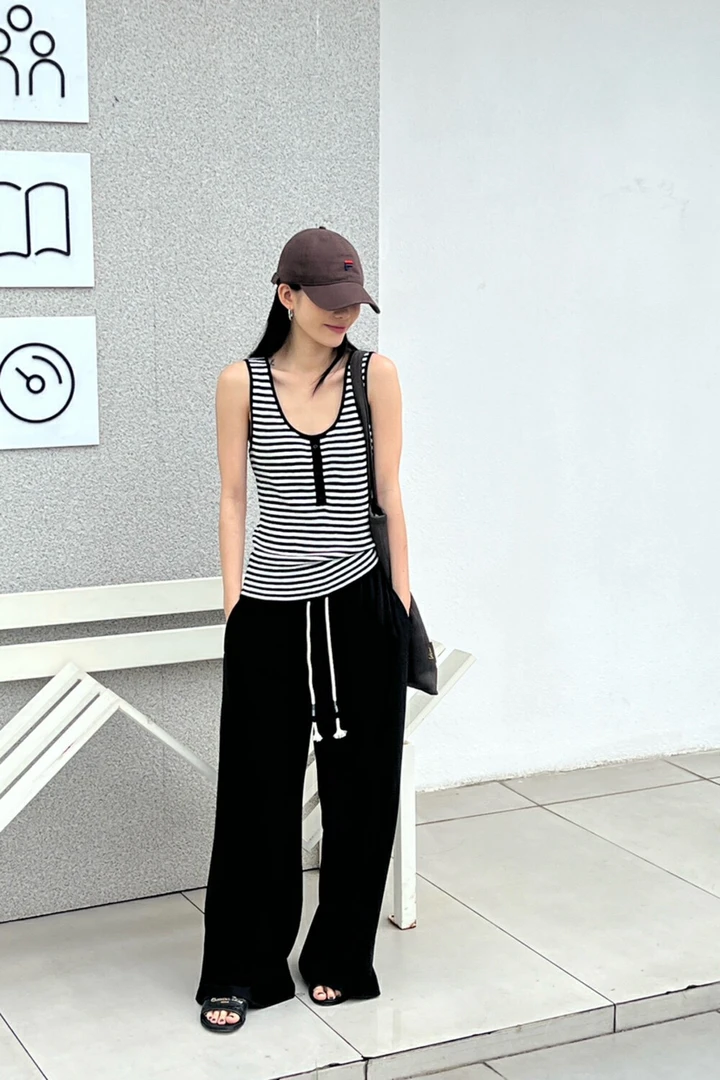 福秒-运动风！舒适日常通勤直筒抽绳裤（UMA20365#）UMA