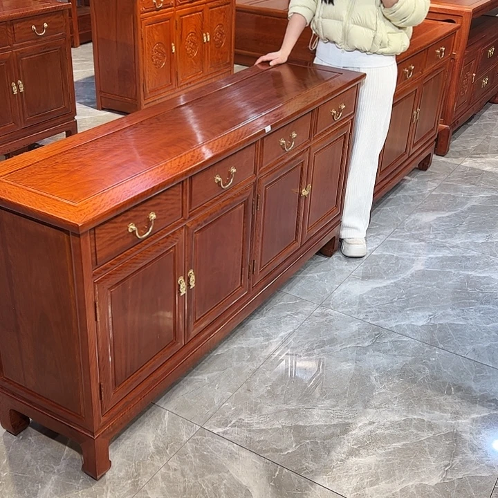 高***庄书柜花梨木类138长越南花梨木高脚雕花餐边柜