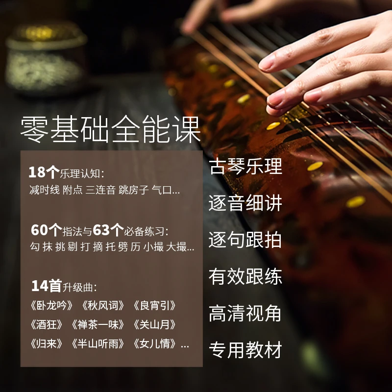 古琴零基础全课适合业余爱好新手小白初学