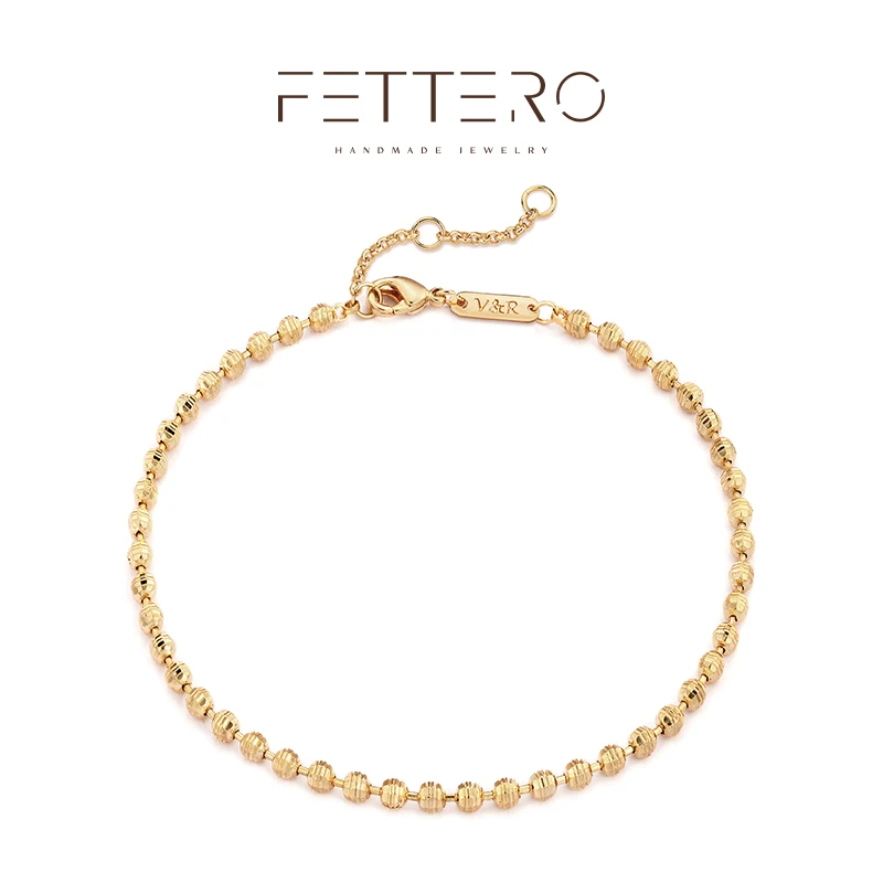fettero 铜合金手链 【金色面筋珠子手链】气质时尚百搭
