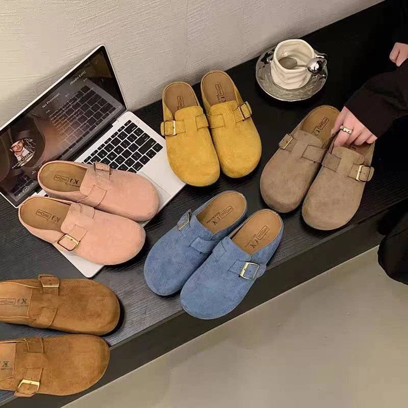 【退货补运费】时尚厚底包头半拖鞋女2025新款春夏季百搭一脚蹬