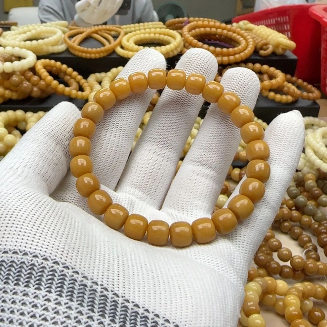 菩提根/象牙果手串8.9 11年 鬼工 沙漠金