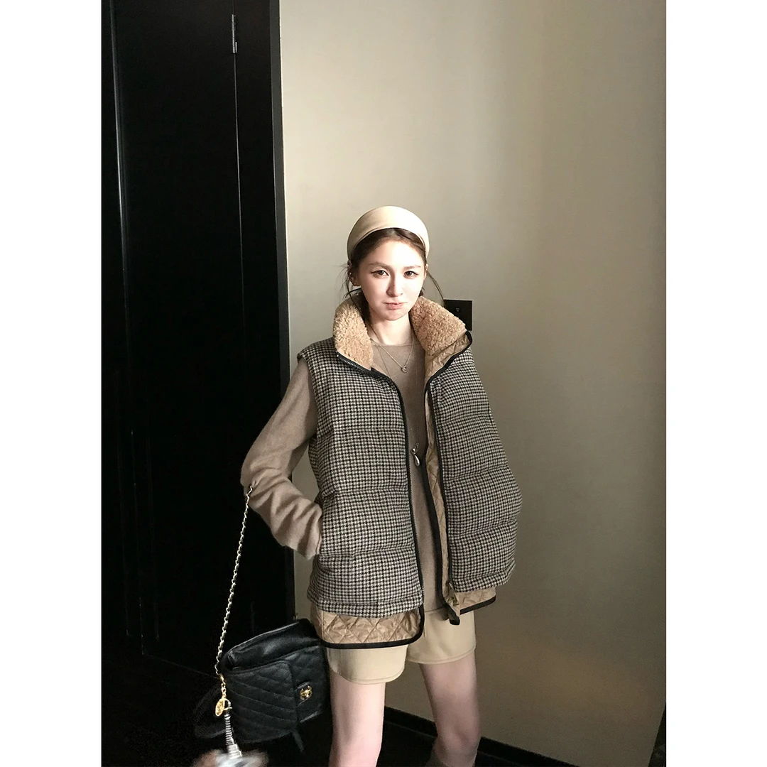 SKK'Mon*ler羊毛小暖炉'高质通勤 立领高品90白鸭绒1:1羽绒马甲