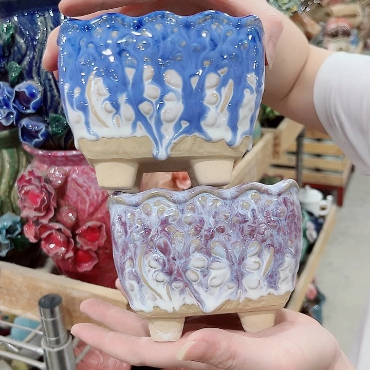 有孔.凑单10元陶瓷花盆发货！