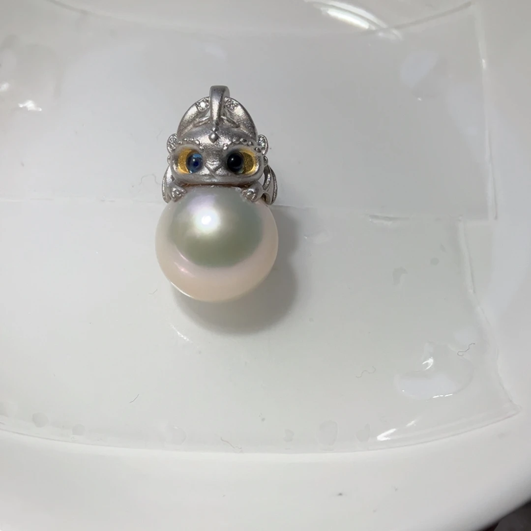 小***伙银S925镶嵌颈饰淡水珍珠