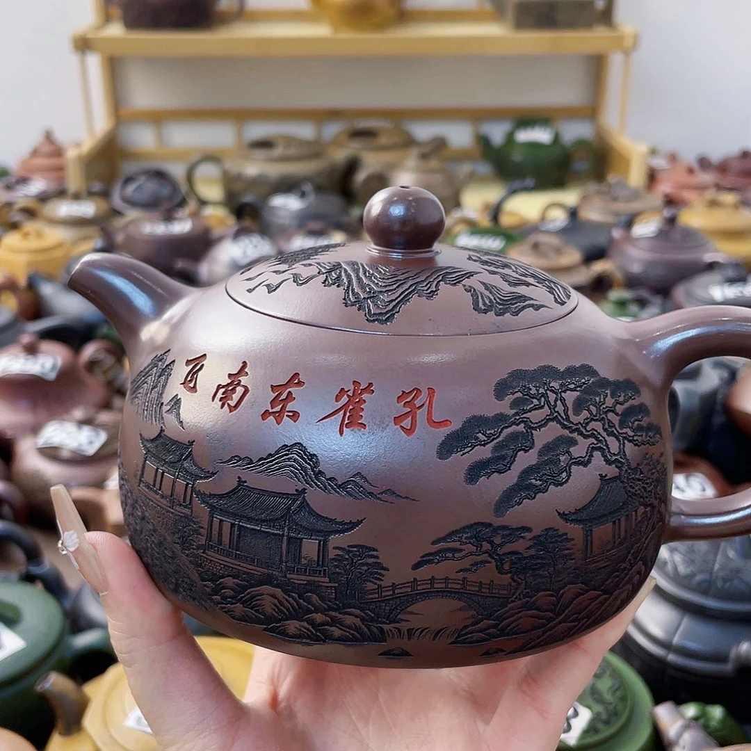 茶壶紫砂扭**坤紫砂微瑕