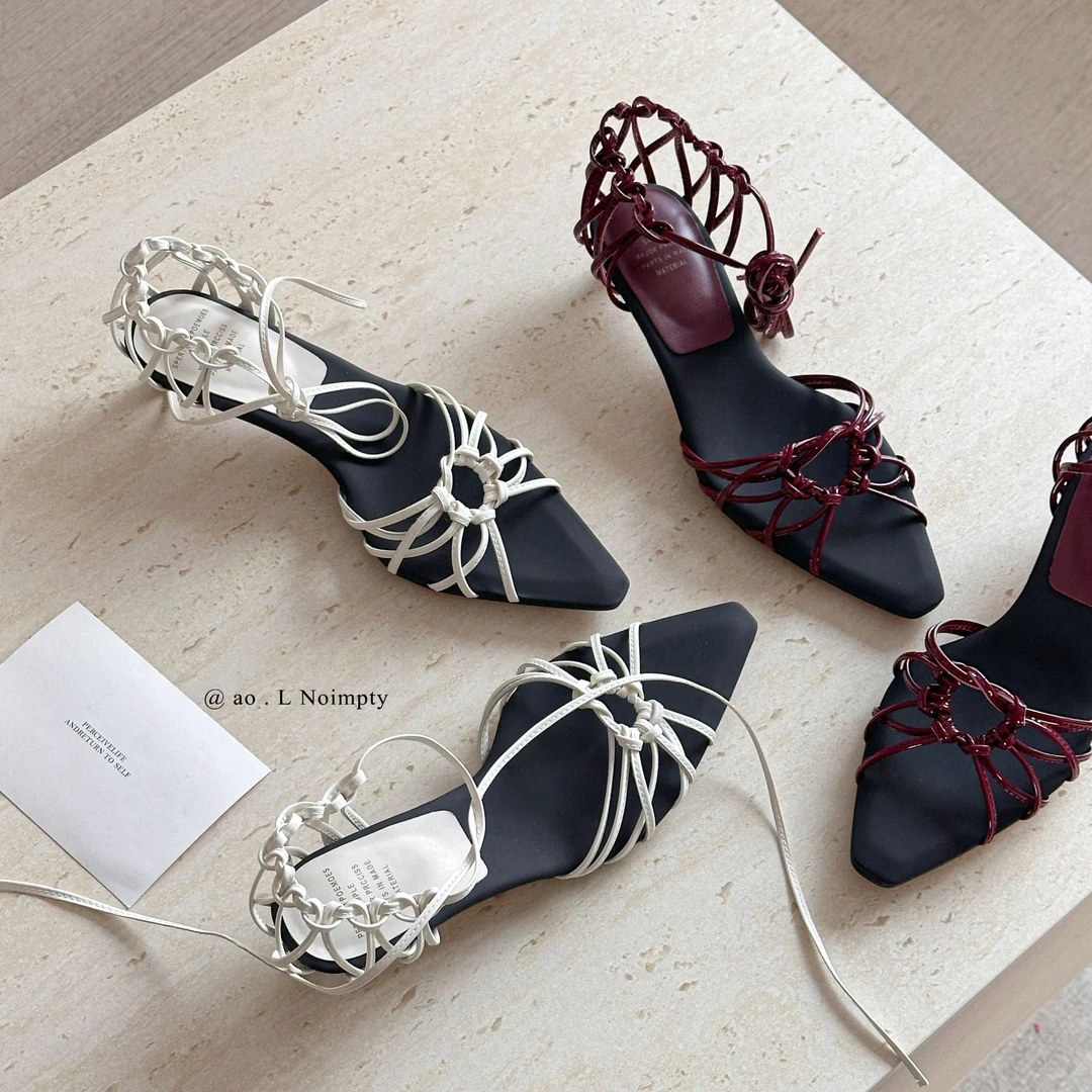 3.5cm欧美时尚法式鱼嘴女中跟时装凉鞋仙女风学生时尚细跟女