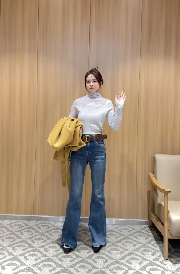 【依宣专署】0988加绒加厚深色牛仔微辣裤