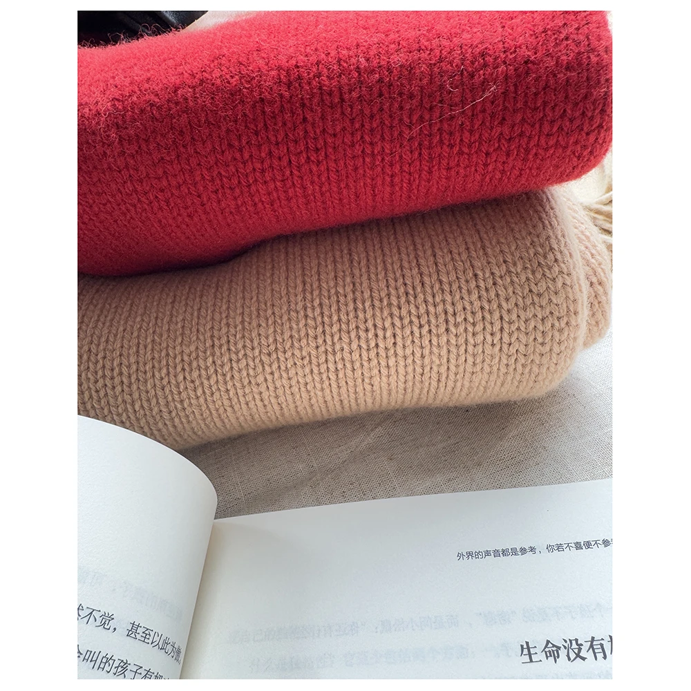 M121  秋冬新款女士休闲时尚百搭宽松圆领针织毛衣