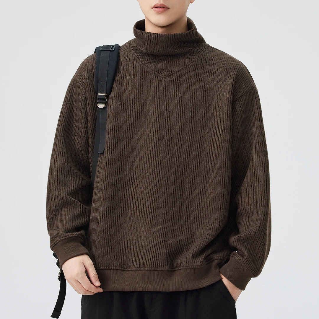 半高领潮牌条纹卫衣男春秋款男款衣服秋季2025新款重磅大码上衣男