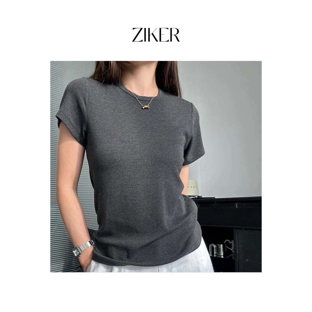 ZIKER｜row四色基础轻薄高弹定织定染面膜百搭短袖T恤