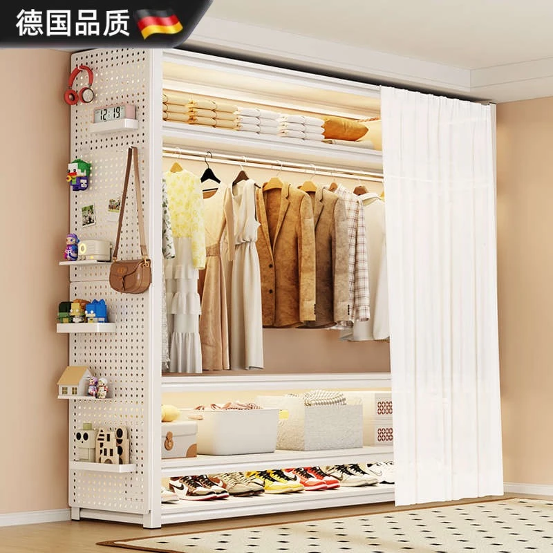 日本MUJ开放式出租房衣柜货架衣帽架简易衣橱衣架家用卧室衣物置