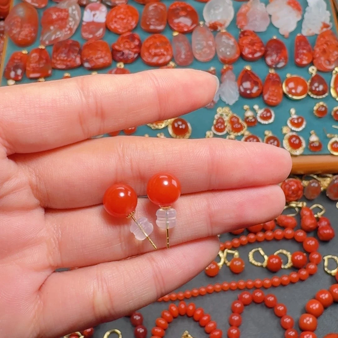 南红玛瑙南红18K金镶嵌