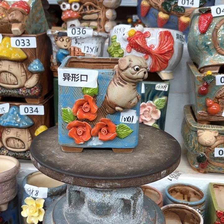 紫砂花盆粗陶材质多肉花盆