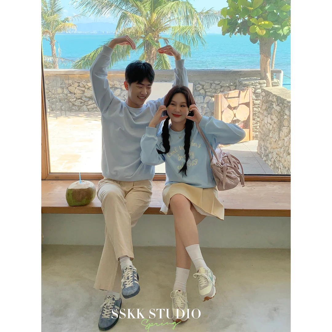 KMZY/KMZY山_山【海盐氧气】微胖mm韩版早春小清新休闲字母印花卫衣