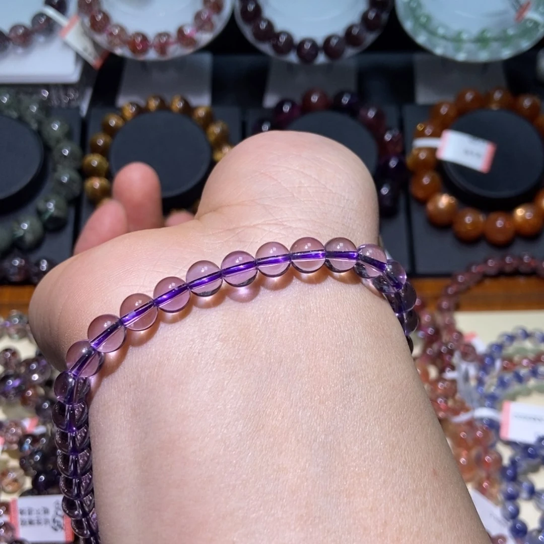 紫晶手串未镶嵌抓****了巴西紫