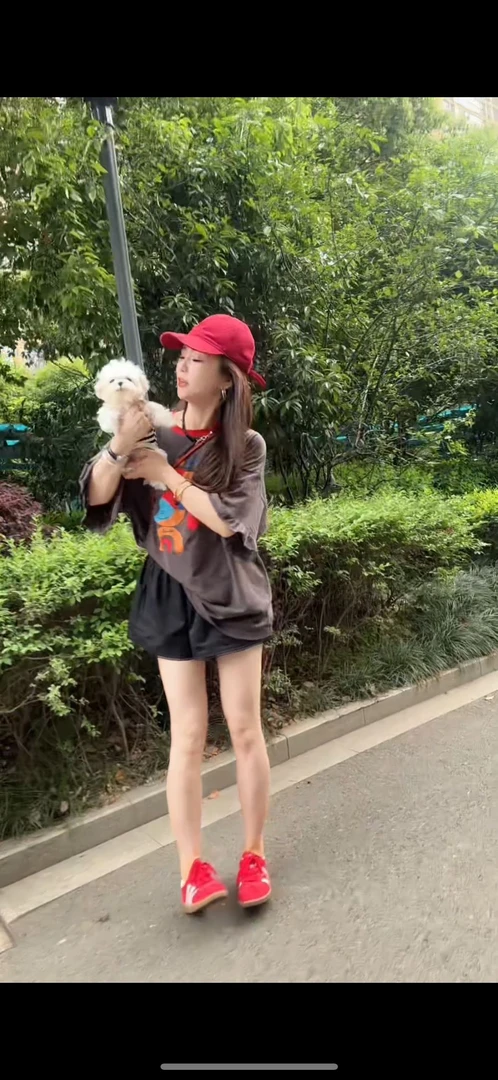 YX七TX20250420新款红色领口大体恤时尚休闲韩版