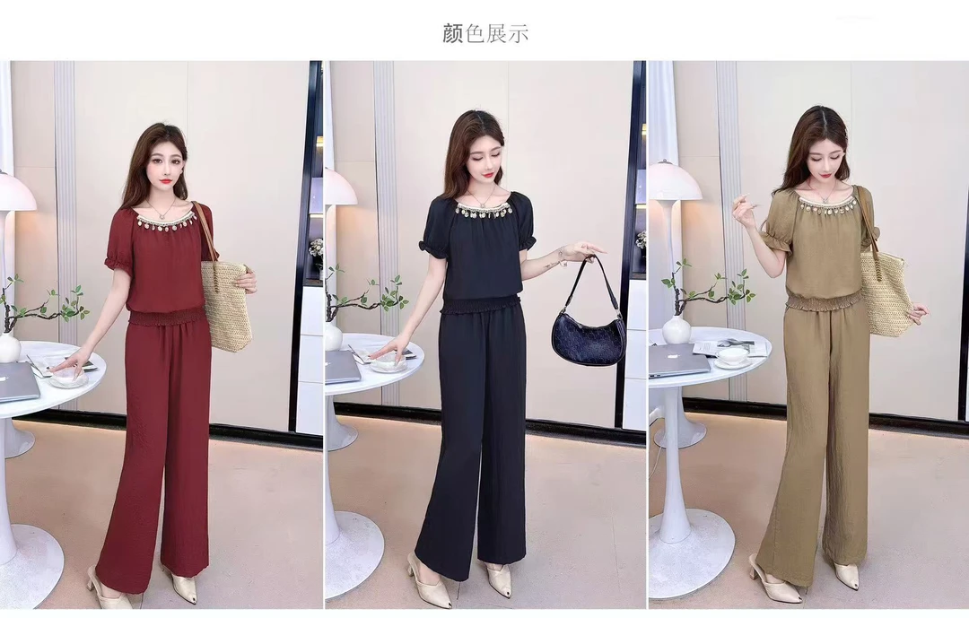 新款韩版显瘦时尚气质休闲套装两件套466