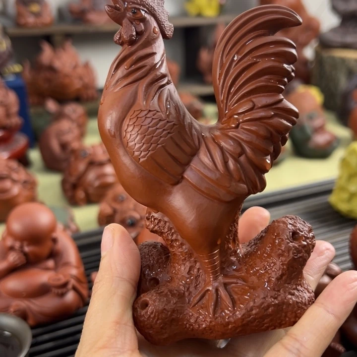 紫砂茶宠建紫砂公鸡