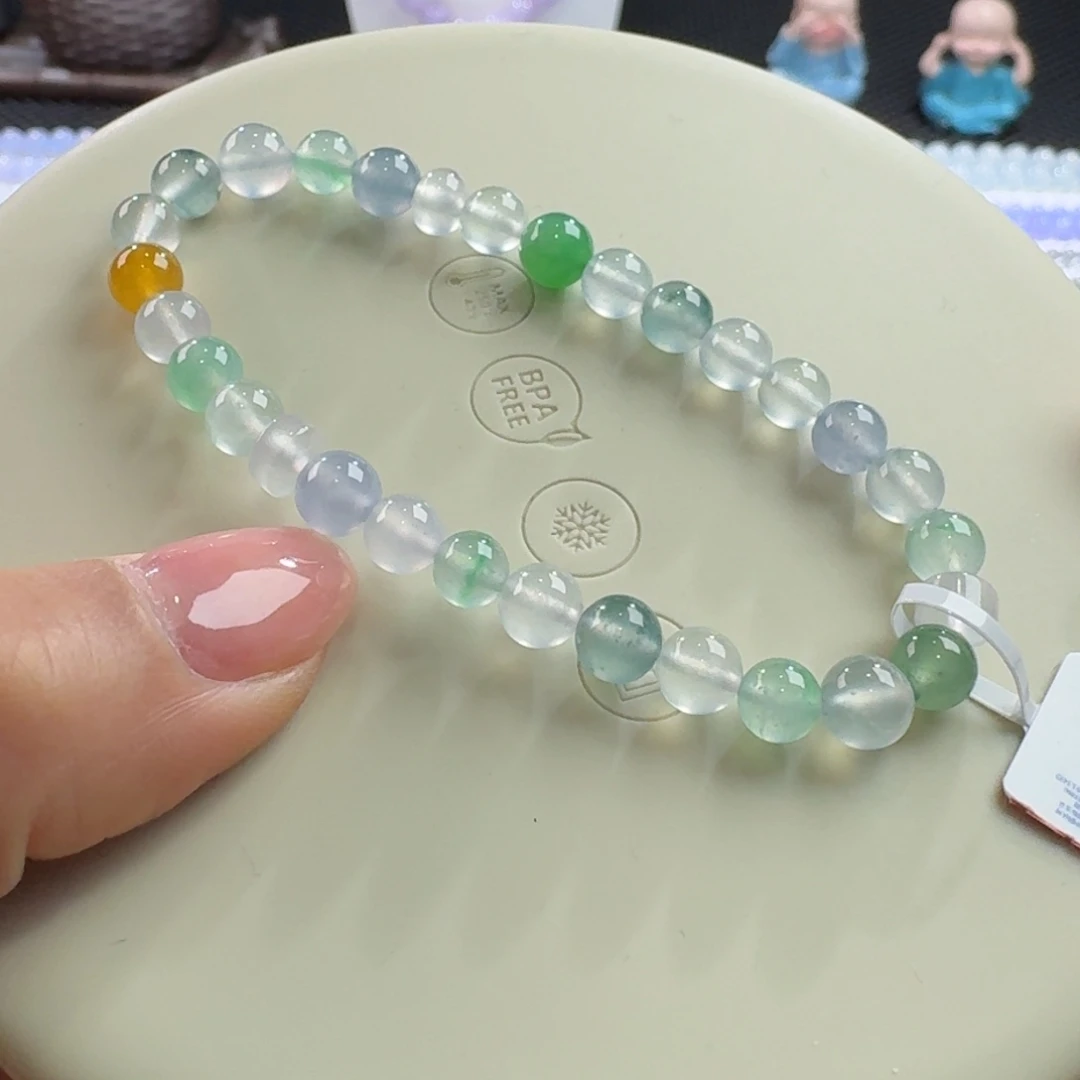 翡翠颈饰未镶嵌大漏新款玻璃钢精品多宝单圈5.5-6.5mm