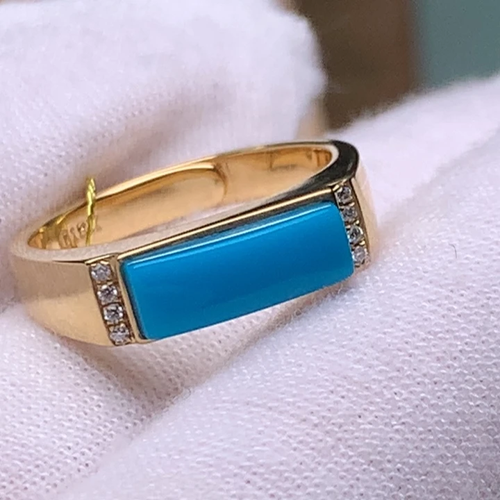 绿松石珠宝奇石18K金镶嵌