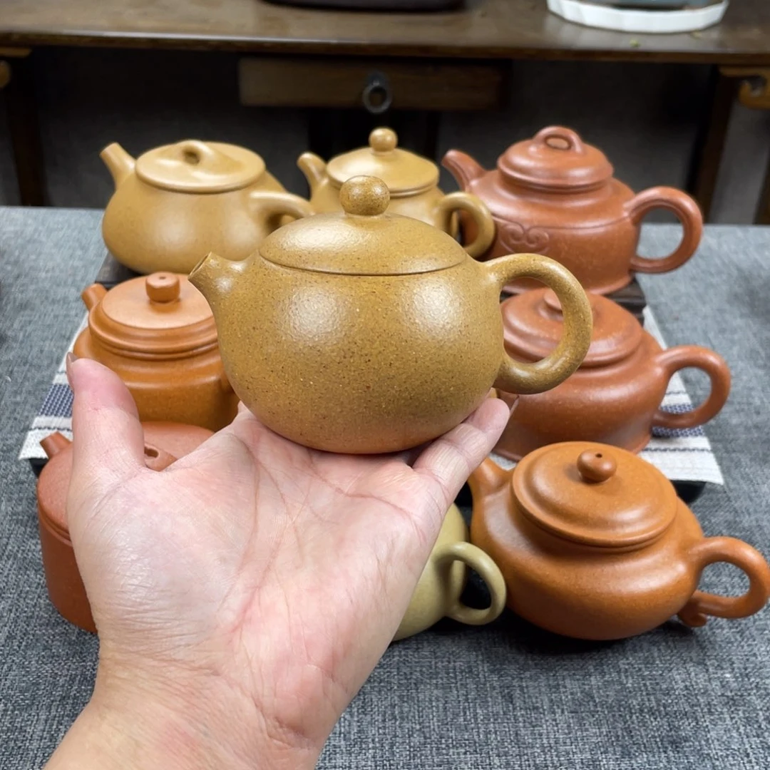 紫砂茶壶黄金段西施全手30目170