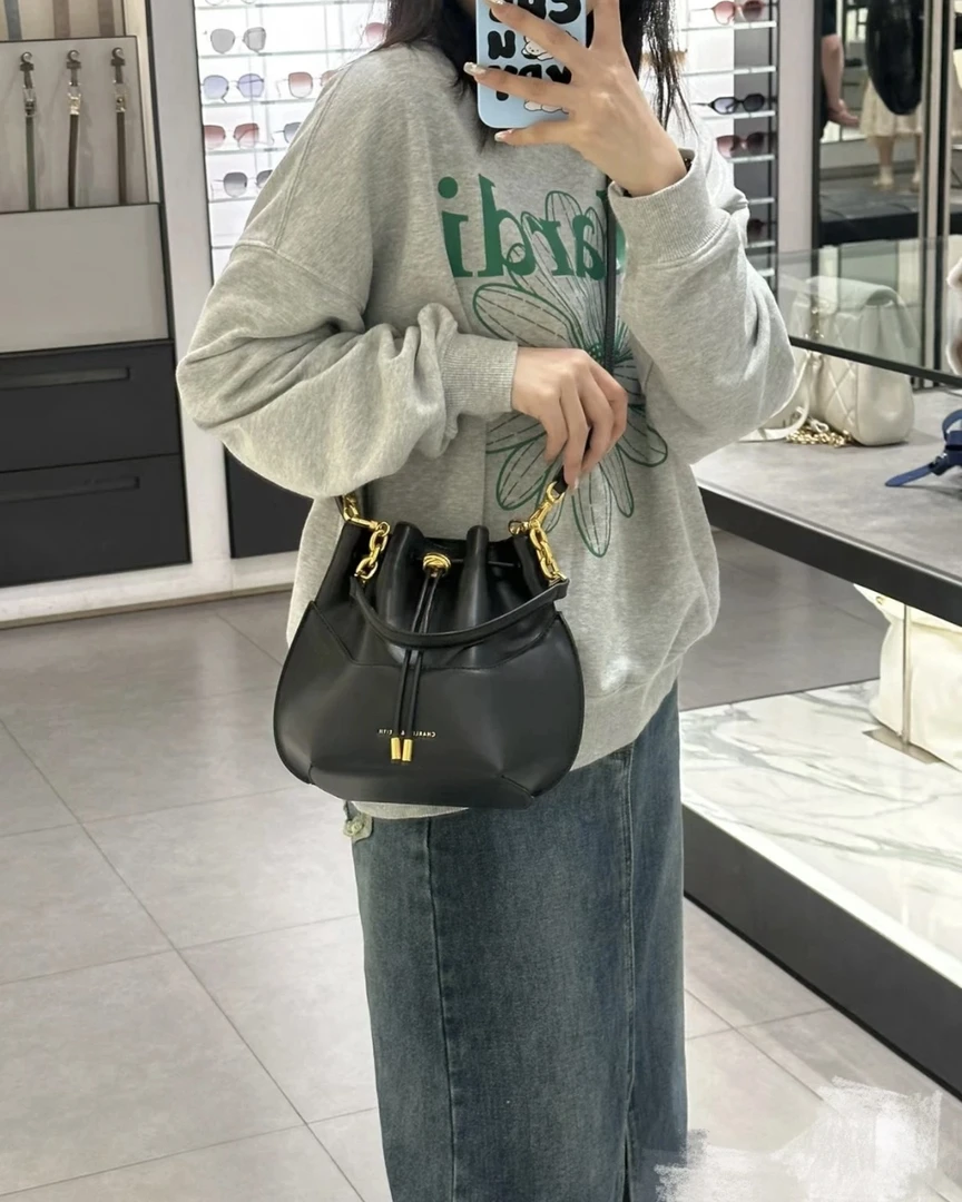 CHARLES&KEITH 10782280黑色S女士单肩手提包