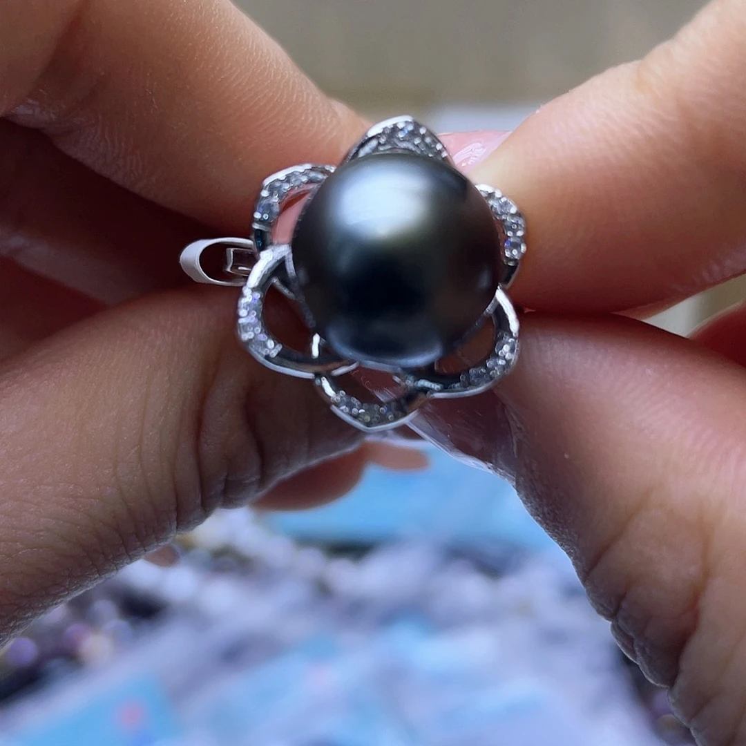 海水珍珠戒指银S925镶嵌