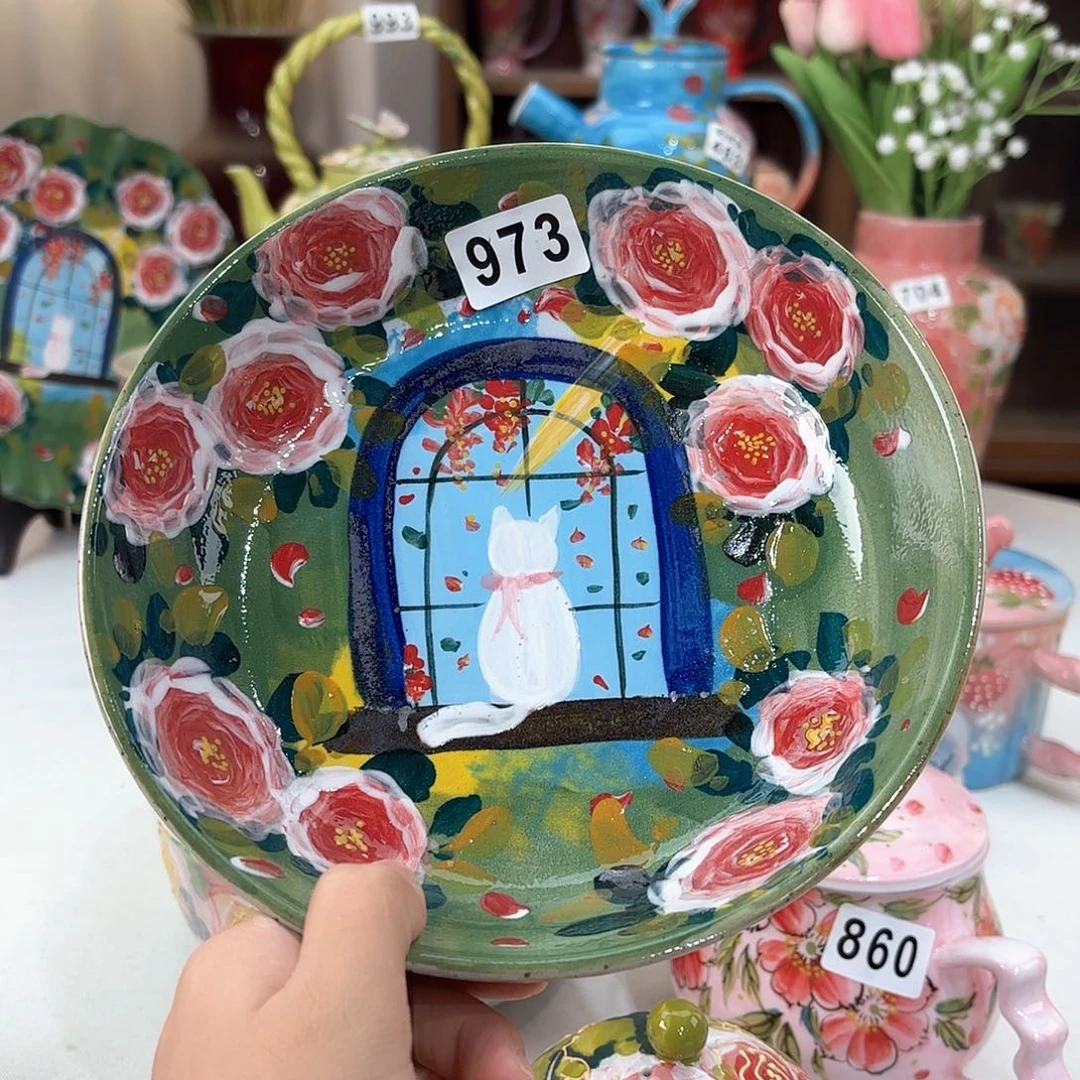 景德镇手绘高温釉下彩陶瓷茶具
