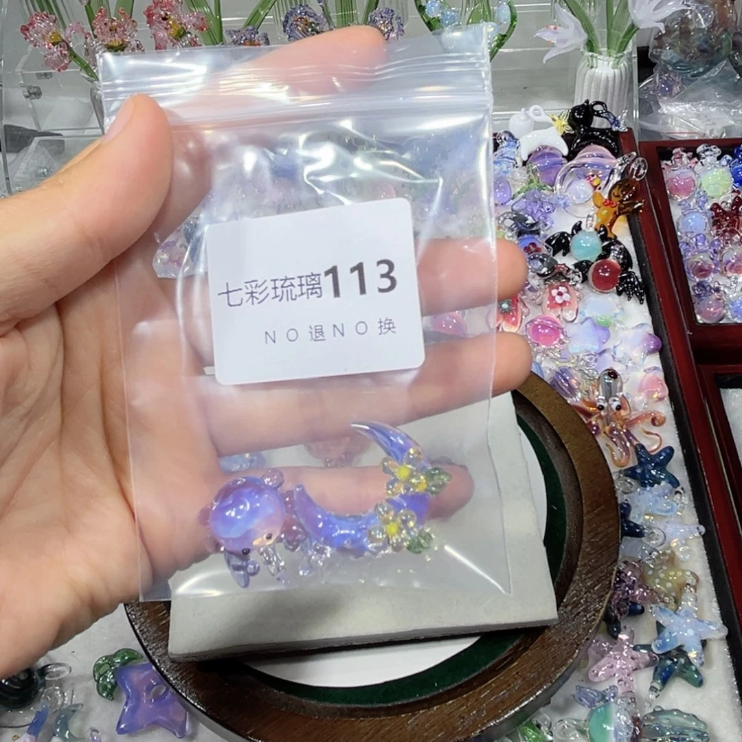 吊坠(不含链)琉璃113月亮螃蟹