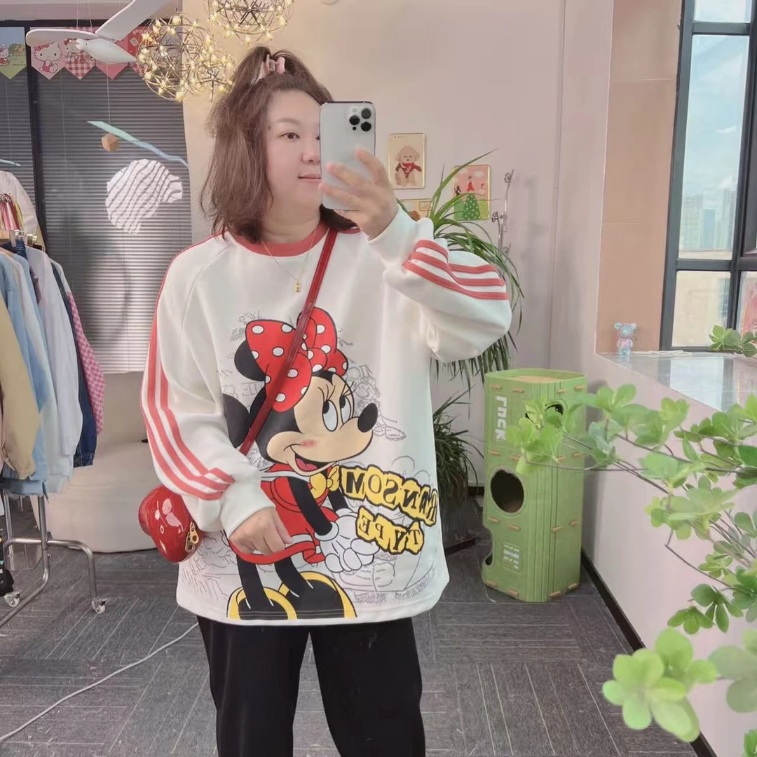 【纯熙+】秋季新款卡通图案插肩袖卫衣女韩版宽松百搭上衣