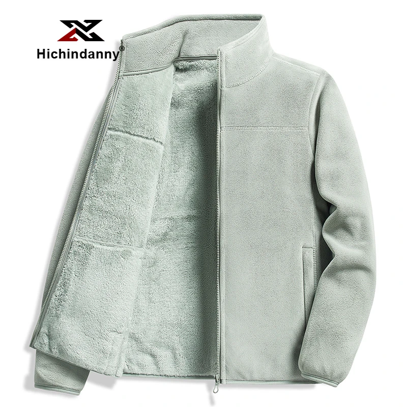 HICHIN抓绒衣女秋冬加绒加厚摇粒绒男冲锋衣内胆户外宽松运动外套
