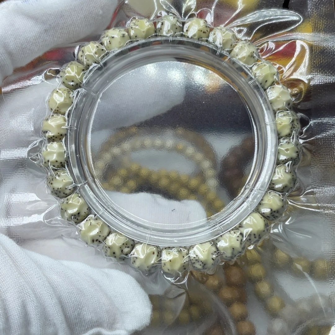 星月菩提手串石玉料9改无相瓷白底