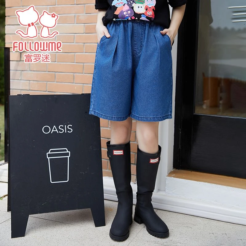 富罗迷少女牛仔短裤夏季新款儿童时髦亲肤洋气牛仔裤FD4B9570NK