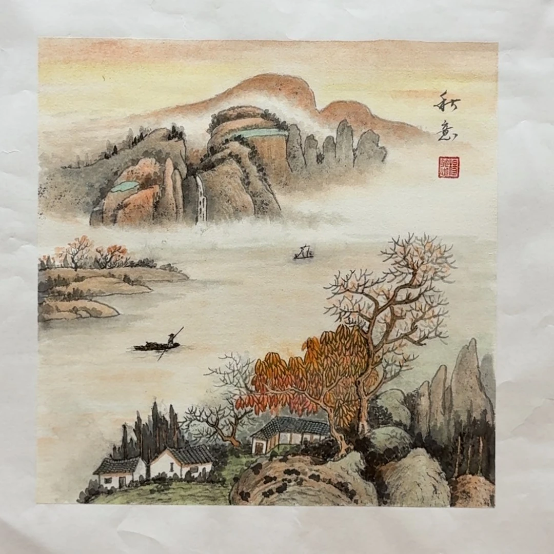 国画34斗方作品山水