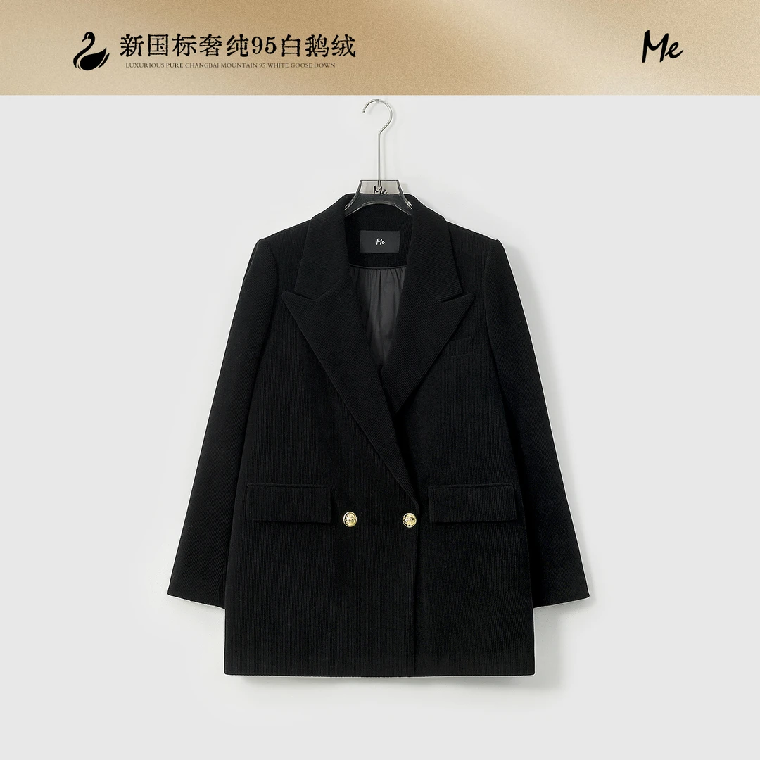 ME【B权利95鹅绒服】白鹅绒灯芯绒老钱奢牌感一手长羽绒服MESA4179