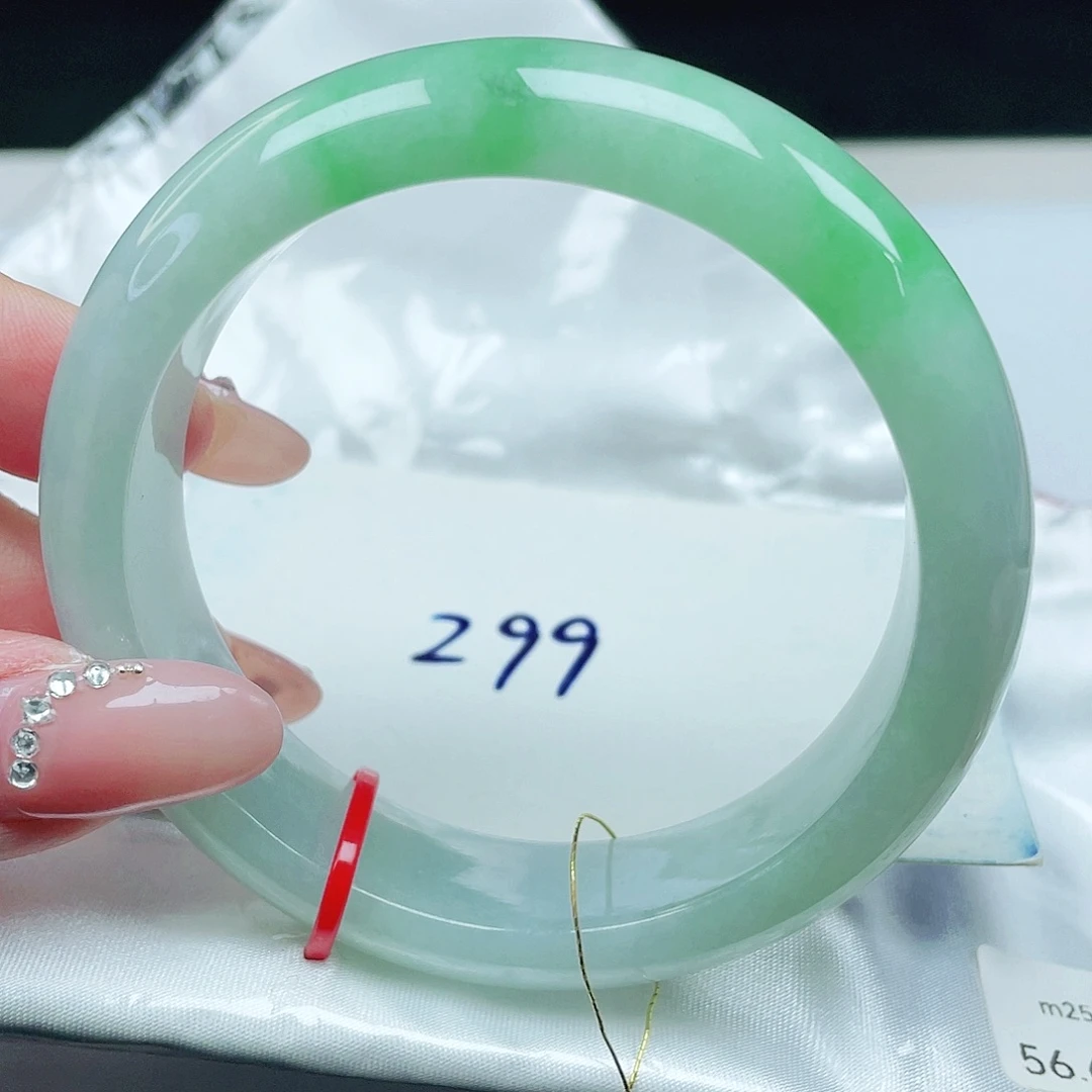 翡翠未镶嵌手镯正圈56+