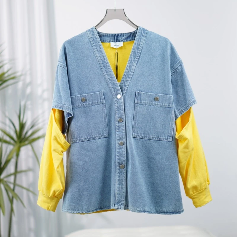 尚系列  Y370-5  女装时尚设计师牛仔拼接外套黄色SS08Y34