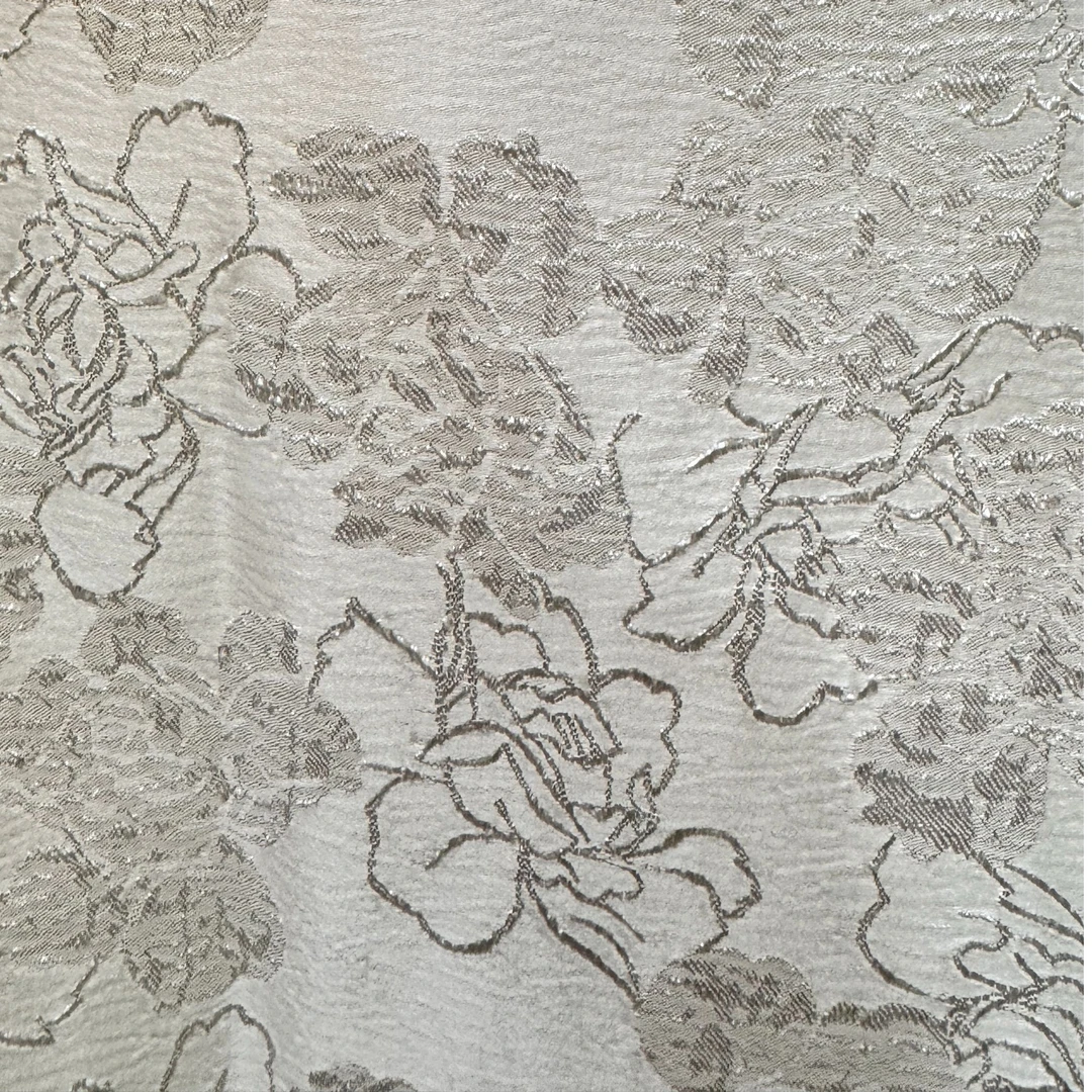 新中式绸缎缎面提花布料创意肌理刺绣外套西装裙子服装设计师面料