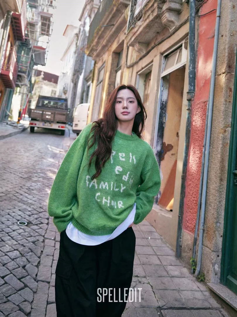 SPELLEDIT 2025秋季新品 慵懒字母显瘦套头毛衣 正品 NO退NO换