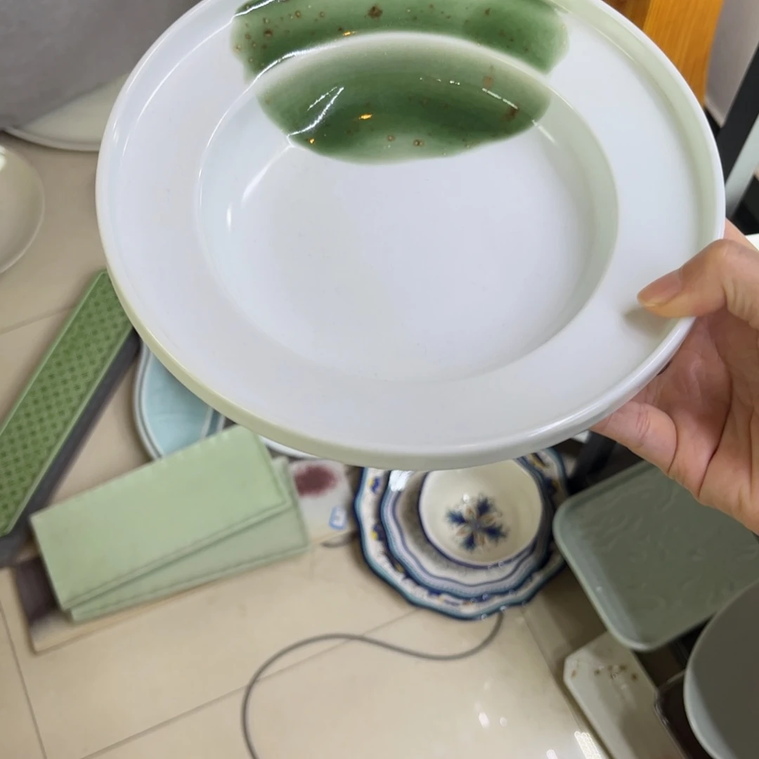 瓷景德镇粗陶复古盘碗微瑕